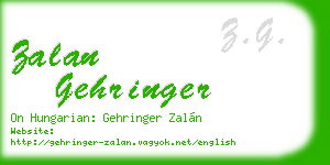 zalan gehringer business card